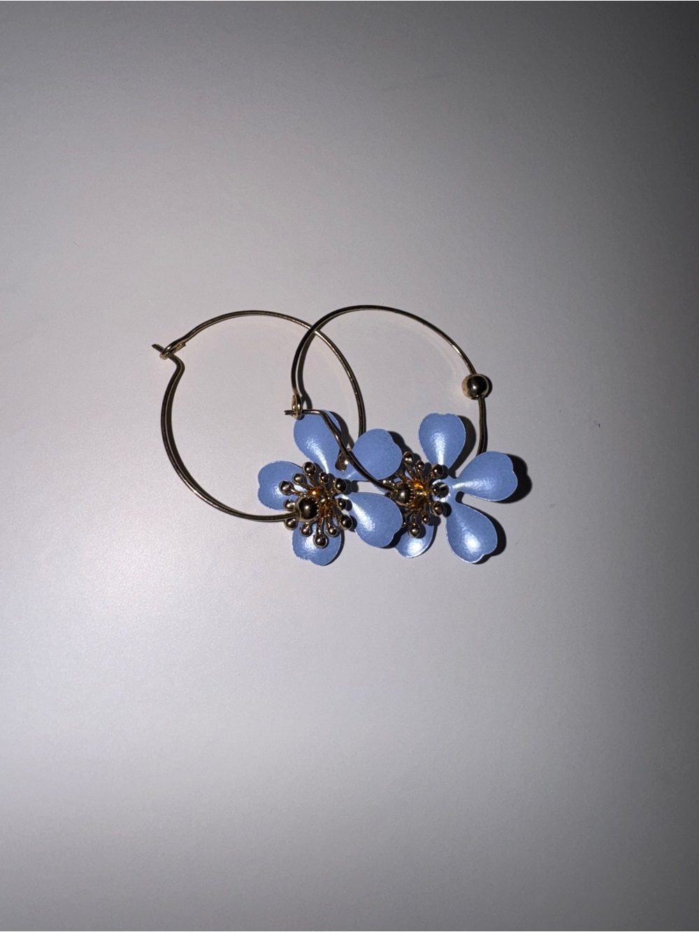 Blue Floral and Teal Beaded Women’s Earring Set - Picture 2 of 4